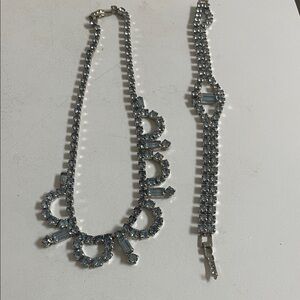 Dazzling Silver Necklace and Bracelet Set